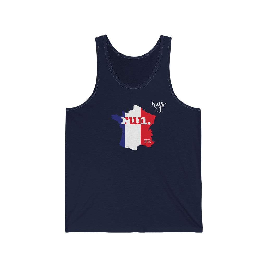 Run France Men's / Unisex Tank Top (Flag)