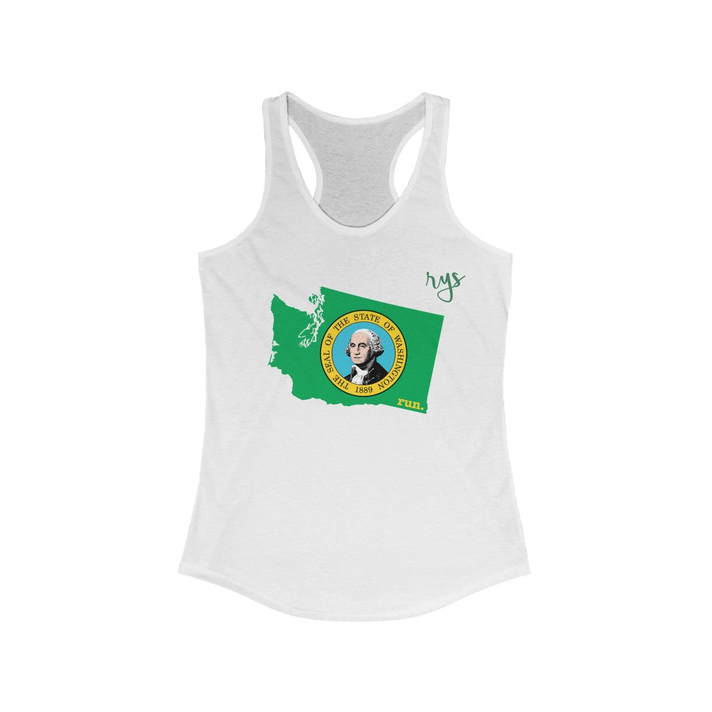 Run Washington Women's Racerback Tank (Flag)
